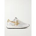 Golden Goose - Running Marathon Metallic Leather-trimmed Shell Sneakers - Silver