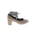 Liendo Heels: Pumps Chunky Heel Bohemian Gray Shoes - Women's Size 8 - Round Toe