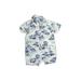 Old Navy Short Sleeve Outfit: Blue Print Bottoms - Size 0-3 Month