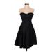 Eva Franco Cocktail Dress - A-Line Sweetheart Strapless: Black Print Dresses - Women's Size 2