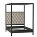 Kristin Drohan Collection Gates Tufted Solid Wood & Canopy Bed Wood & Upholstered/ in White/Black | 90 H x 81 W x 87 D in | Wayfair