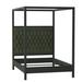 Kristin Drohan Collection Gates Tufted Solid Wood & Canopy Bed Wood & Upholstered/ in Green/Black | 90 H x 65 W x 87 D in | Wayfair