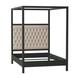 Kristin Drohan Collection Gates Tufted Solid Wood & Canopy Bed Wood & Upholstered/ in Gray/Green | 90 H x 65 W x 87 D in | Wayfair