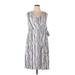 Apt. 9 Casual Dress Scoop Neck Sleeveless: Silver Print Dresses - Women's Size 2X