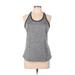 Adidas Active Tank Top: Gray Color Block Activewear - Women's Size Large