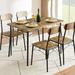 17 Stories Navika Rectangular 43.3" L x 27.5" W Dining Set Metal in Brown/Gray | 31.2 H x 27.5 W x 43.3 D in | Wayfair