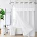 Winston Porter Deckland Floral Shower Curtain w/ Snap-in Liner Set, No Hooks Needed Polyester in Gray/White | 74 H x 71 W in | Wayfair