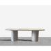 Latitude Run® Anjoli Racetrack Table Metal in White/Brown | 30 H x 78 W x 40 D in | Wayfair 30D11DFB526F48EDAE0C9B2CFE9B7BFC