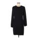 Ann Taylor Casual Dress - Sheath High Neck Long sleeves: Black Solid Dresses - Women's Size 6