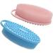 2pcs Silicone Bath Brush Hair Washer Scrubber Face Cleaning Tools Scalp Exfoliator Brush Silicone Massage Brushes Body Massage Brush Bath Back Brush Shower Body Scrubber Home Brush