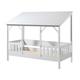 Lit maison 90x200cm blanc avec sommier