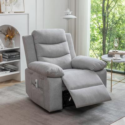 Velvet Adjustable Massage Function Power Recliner Chair with Heating System