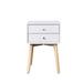 White Bedside Table Storage Cabinet with 2 Drawers Portable Wood Small Nightstands End Table for Bedroom Living Room