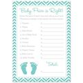 Teal Baby Feet Baby Shower Game - Baby Price is Right - 24 count