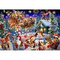Vermont Christmas Company Crazy Christmas Canines Jigsaw Puzzle - 100 Piece Christmas Puzzle - Large Pieces for Kids & Seniors - Fun Dog Theme - 19 x 13