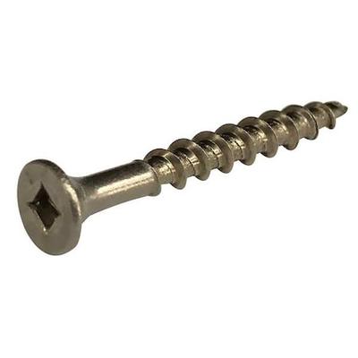 ZORO SELECT 1VB35 Deck Screw, #8 x 1-5/8 in, 18-8 Stainless Steel, Flat Head,