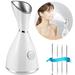 SIISLL Portable Facial Steamer Nano Ionic Face Steamer - 10X Penetration for Facial Unclogs Pores Face Steamer for Facial Moisturizing Spa Humidifier with Free Blackhead Remover Kit