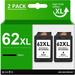 62XL Black Ink cartridges Replacement for HP 62XL Black Ink cartridges to Used with HP Envy 7640 7645 5660 5540 5640 OfficeJet 5740 8040 OfficeJet Mobile 250 200 (2 Black)