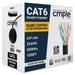 Cmple - Cat 6 Cable 1000ft 23 AWG Bare Copper Wire CMR Riser Cat6 Ethernet Cable (UTP) Unshielded Twisted Pair Gigabit Ethernet Cord 550Mhz PoE++ Reelex Box - Black