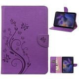 Decase for Samsung Galaxy Tab A8 10.5 Inch 2022(SM-X200/X205) Butterfly Tree Pattern Tri-Fold Protection Stand Cover Slim Hard Back Shell for Samsung Galaxy Tab A8 Tablet Shell Purple