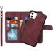 Wallet Case Compatible with iPhone 11 Detachable 2 in 1 Magnetic Case Case [6 Card Slots] [Wrist Strap] [Stand Feature] Luxury Leather Cover Shockproof Slim Case for iPhone 11 6.1 inch Burgundy