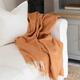 Orange Herringbone Lambswool Throw