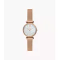 Fossil Outlet Women's Tillie Mini Three-Hand Rose Gold-Tone Stainless Steel Mesh Watch