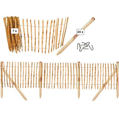 Gartenzaun TETZNER & JENTZSCH "Rollzaun Rosswell 5", beige (naturbelassen), H:90cm, Holz, Zaunelemente, 90 cm hoch, 7 El