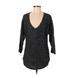 New York & Company Pullover Sweater: Black Tops - Women's Size Medium