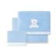 INTERBABY · Fleece-Plüsch-Bettlaken-Set für Babybett "Oso Lazo" blau · 100% Baumwolle · 3- Teilig Winter -Bettwäsche-Set für Babywiege