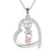 VONALA Monkey Necklace for Women 925 Sterling Silver Monkey Mother Daughter Necklace Animal Heart Pendant Monkey Jewelry Gift for Women Teens Girl