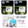 Ink Jungle HP 305XL Black & Colour Ink Cartridge For HP ENVY 6010 6010e 6020 6020e 6022 6022e 6030 6030e 6032 6032e 6420e 6430e 6432e HP ENVY Pro 6420 6422 6430 6432 Printer Charity Bag