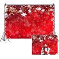 SDOTPMT 10x7ft Christmas Themed Polyester Backdrop for Photography Snowflake Bokeh New Year Holiday Backgrounds Family Reunion Background for Xmas Party Decor Adults Portrait Photo Booth Props