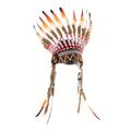 LOVIVER Feather Headdress American Chief Indian Native Hat Headpiece Women and Girls Headwear Headband for Festival Party Mardi Gras, C