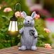 Rabbit Garden Ornaments With Solar Lantern - Garden Statues & Sculptures Bunny outdoor Decoration,Rabbit Gifts for Christmas/mum/Lovers/Grandma