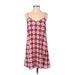 Lulus Casual Dress - A-Line V Neck Sleeveless: Burgundy Dresses - Women's Size Small