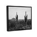 Stupell Industries Desert Cactus Arid Vegetation Mono Nature by Graffitee Studios - Floater Frame Photograph on Canvas in Black/White | Wayfair