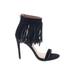 Steve Madden Heels: Black Solid Shoes - Women's Size 8 - Open Toe