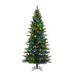 The Holiday Aisle® 7.5" X 44" Brighton Pine Artificial Christmas Tree, 3Mm LED Color Changing Lights, Metal in Green | 62 W in | Wayfair