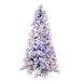 The Holiday Aisle® 5.5" X 36" Flocked Atka Pine Artificial Christmas Tree, 3Mm LED Color Changing Lights, Metal in Green | 36 W in | Wayfair