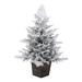 The Holiday Aisle® Vickerman Artificial Potted Snowy Rosemary Pine Ch 36' Artificial Pine Christmas Tree, Wood in Green | Wayfair