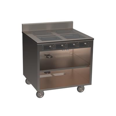 Spring USA BOH-3500C 36" Mobile Cooking Cart w/ 4 Induction Burners, Silver, 208/240 V