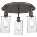 Clymer 15.63"W 3 Light Oil Rubbed Bronze Flush Mount With Clear Glass
