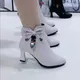 2023 high-heeled boots female spring and autumn single boots new women's shoes zip white waterproof