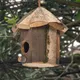 Outside Wooden Bird Nest Natural Decor Bird Hut Hummingbird House for Home Craft Wild Bird Nest