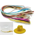 New Color Belt Hat Accessories Fedora Top Hat for Women Men's Jazz Hat Straw Hat Accessories Wool