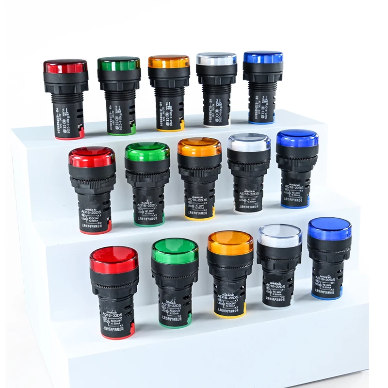 Panel montierte LED-Betriebsanzeige, Kontrollleuchte, Signallampe, wasserdicht, AD16-16C, 16 mm, AD16-22DS, 22 mm, 12 V, 24 V, 220 V, 380 V Image