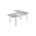 Table extensible effet bois 140/190x90 cm béton et blanc