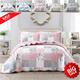 3 Piece Quilted Patchwork Bedspread Throw Single Double King Size Bedding Set