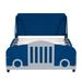 Twin Size Car Bed Frame for Boys, Wood Platform Bed with Headboards for Kids&Toddlers, Race Car Shaped Bed with Wooden Slats